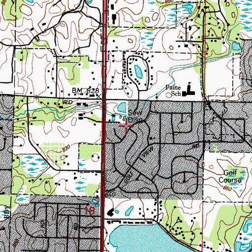 Topographic Map of Manor Park, IL