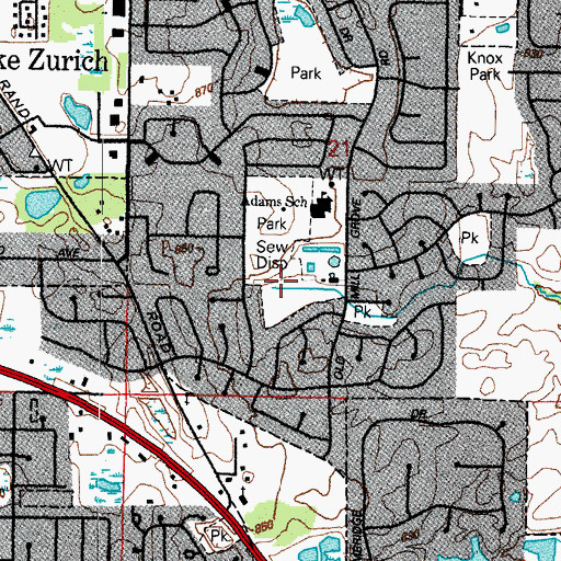 Topographic Map of Richard E Staples Youth Sports Complex, IL
