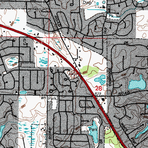 Topographic Map of Sparrow Ridge Park, IL