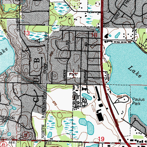 Topographic Map of Zurites Park, IL