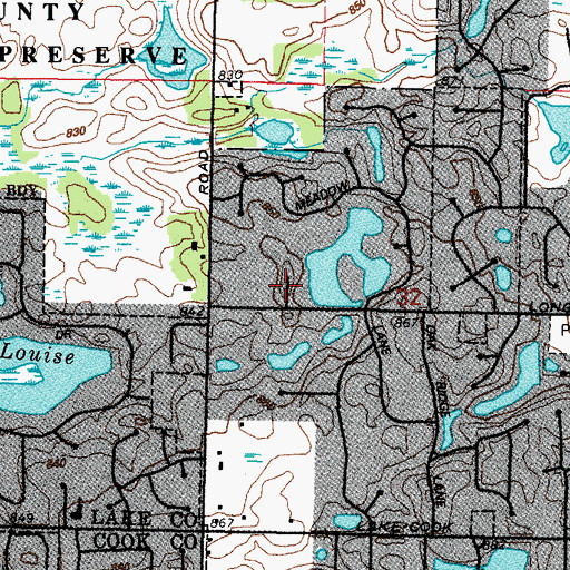 Topographic Map of Amherst, IL