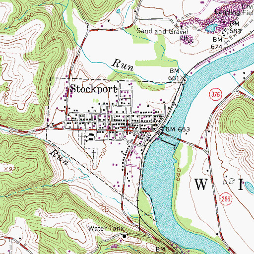 Topographic Map of Stockport Post Office, OH