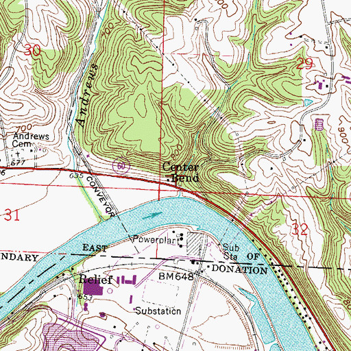 Topographic Map of Centerbend Post Office (historical), OH