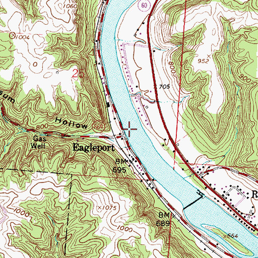 Topographic Map of Eagleport Post Office (historical), OH