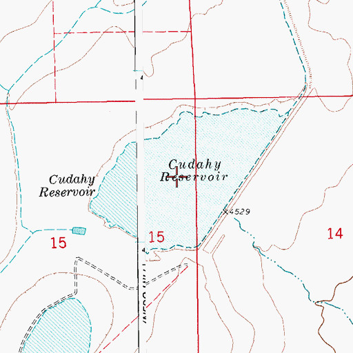 Topographic Map of Cudahy Reservoir, CO