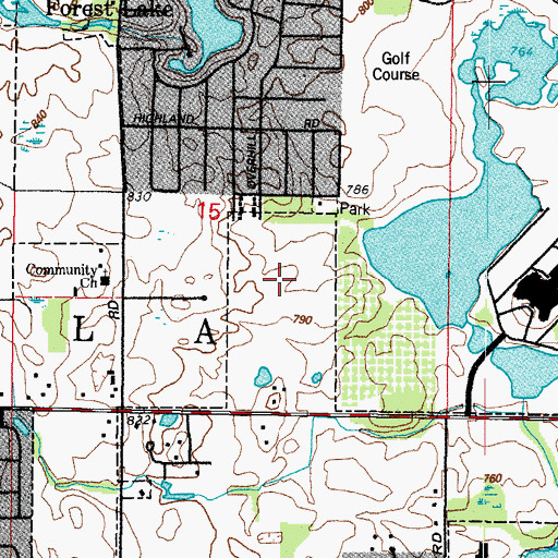 Topographic Map of Beacon Hill, IL