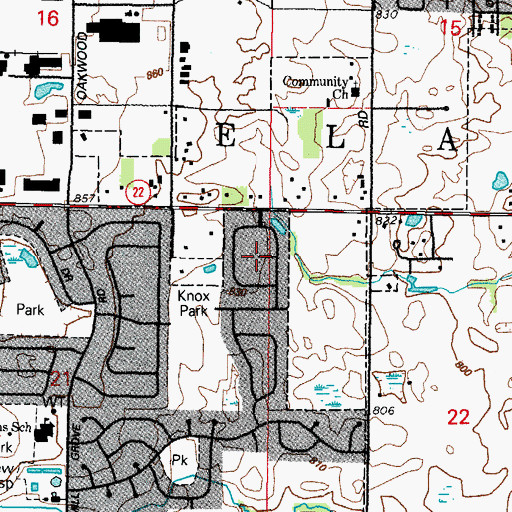 Topographic Map of Cedar Creek, IL