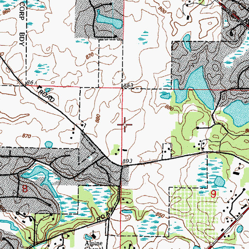 Topographic Map of Copperfield, IL