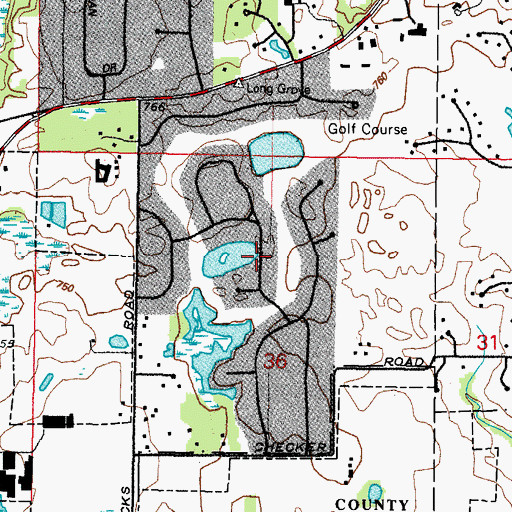 Topographic Map of Country Club Estates, IL