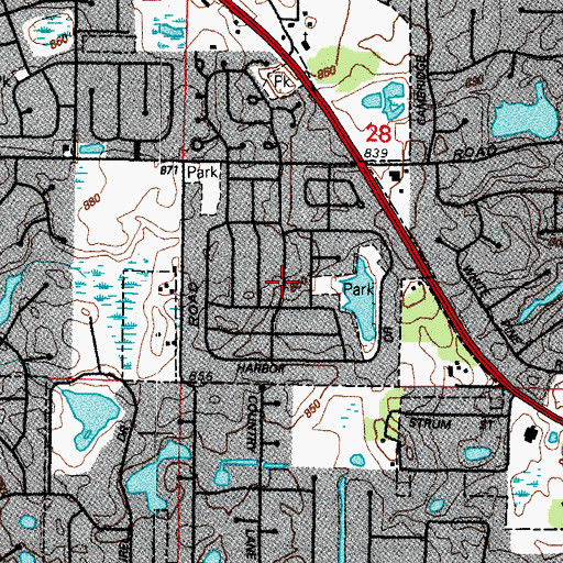 Topographic Map of Countryside West, IL