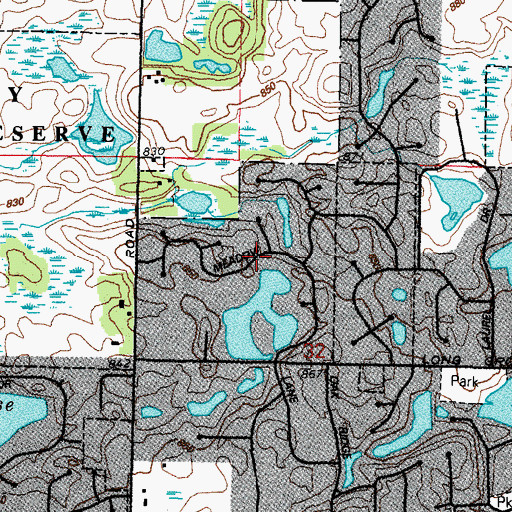 Topographic Map of Deer Lake Meadows, IL