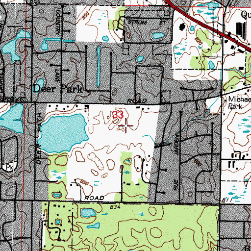 Topographic Map of Dover Pond, IL