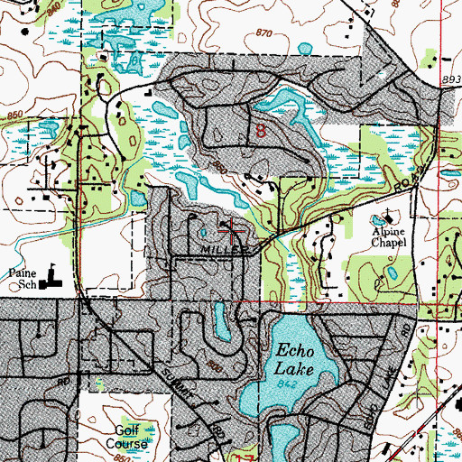 Topographic Map of Elmwood, IL