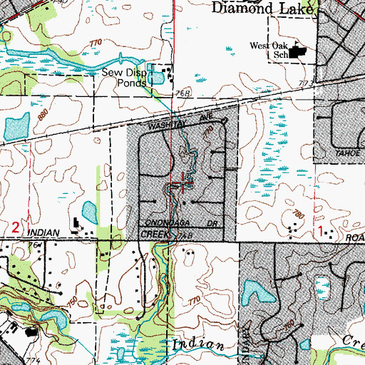 Topographic Map of Estates of Indian Creek, IL