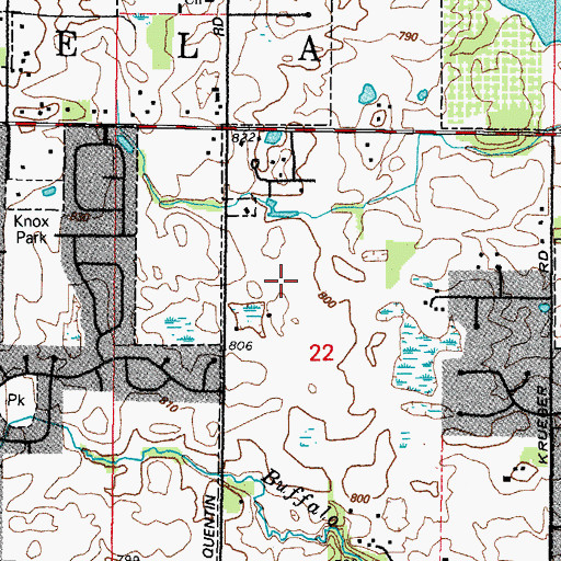 Topographic Map of Foxborough Estates, IL
