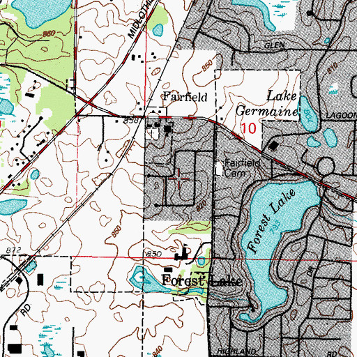 Topographic Map of Heather Highlands, IL