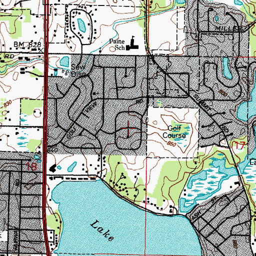 Topographic Map of Lake Zurich Estates, IL