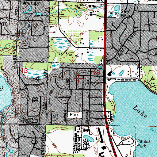 Topographic Map of Lake Zurich Manor, IL