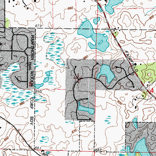 Topographic Map of Lochanora, IL