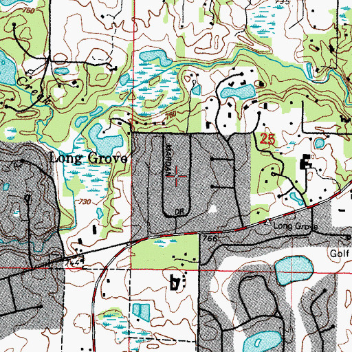 Topographic Map of Marden Estates, IL