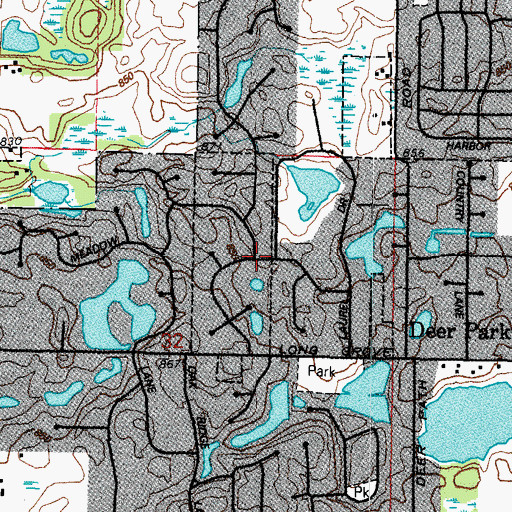 Topographic Map of Oak Ridge North, IL