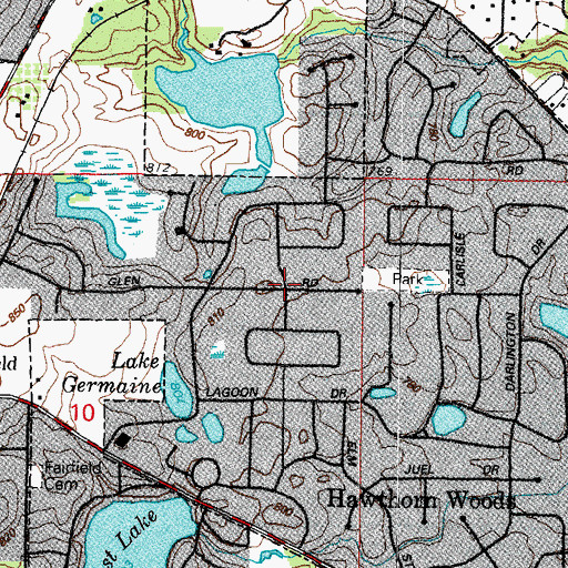 Topographic Map of Pheasant Knolls, IL