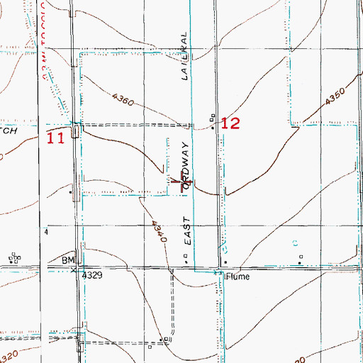 Topographic Map of East Ordway Lateral, CO