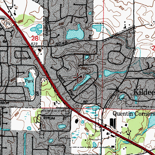 Topographic Map of Pine Valley, IL