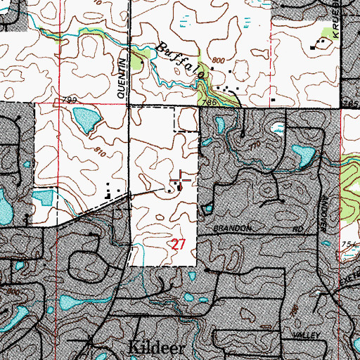 Topographic Map of Ponds, IL
