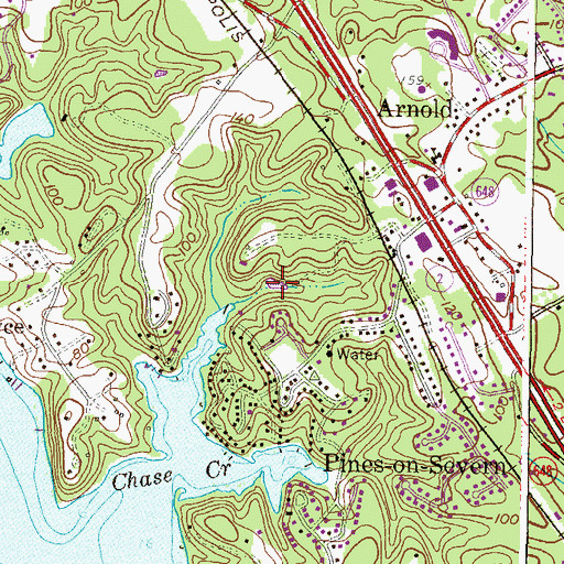 Topographic Map of Winterberry Pond, MD