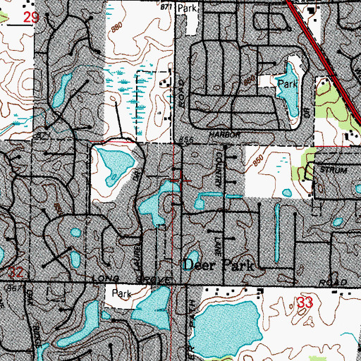 Topographic Map of Ravens Wing, IL