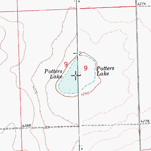 Topographic Map of Potters Lake, CO