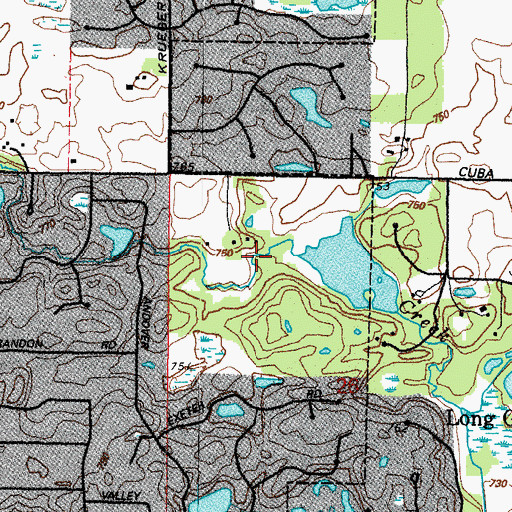 Topographic Map of Tall Oaks, IL