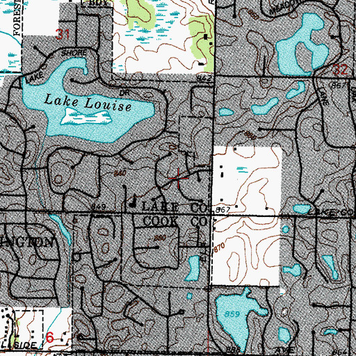 Topographic Map of Tall Trees, IL