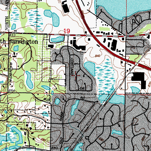 Topographic Map of The Orchards, IL