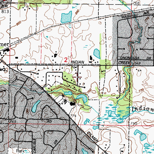 Topographic Map of Tiffany Estates, IL