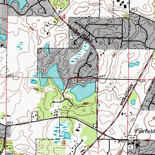 Topographic Map of White Birch Lakes, IL