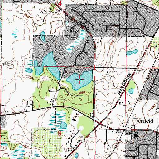 Topographic Map of Lake Naomi, IL