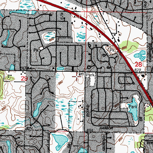 Topographic Map of Isaac Fox School, IL