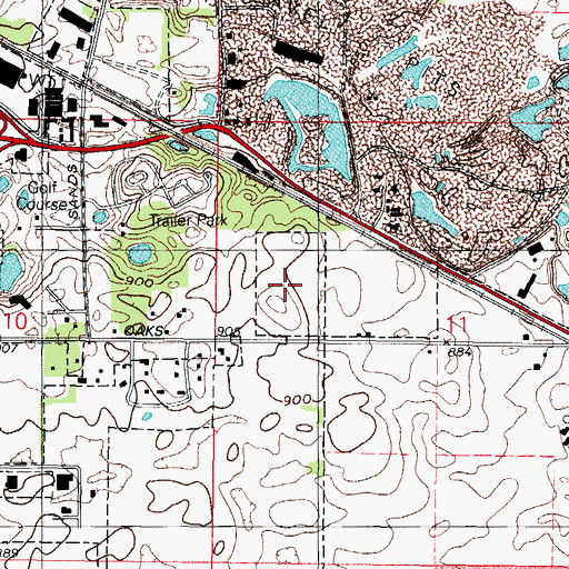 Topographic Map of Alexander Industrial Park, IL