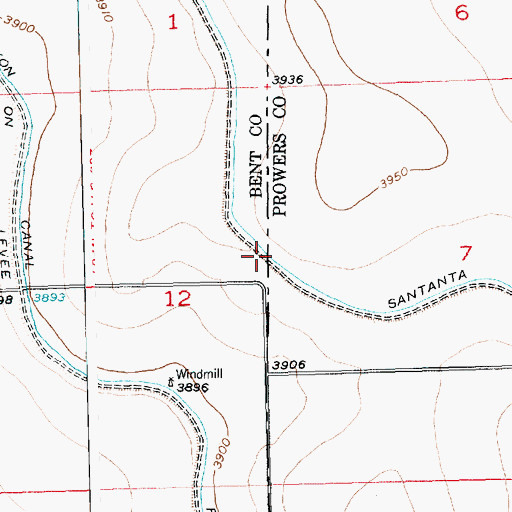 Topographic Map of Satanta Canal, CO