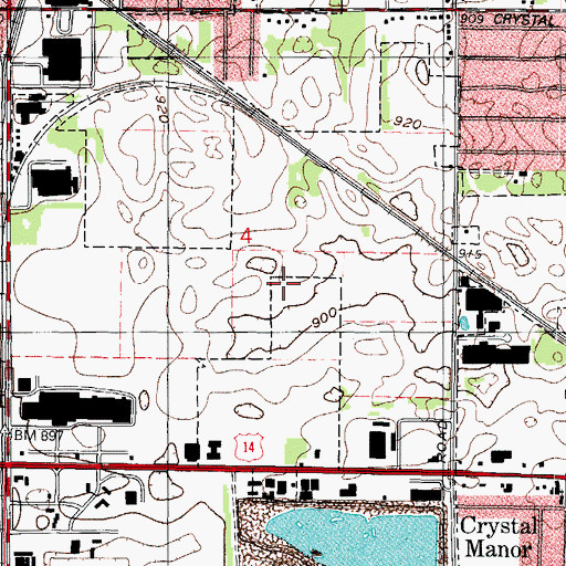 Topographic Map of Crystal Lake Business Center, IL