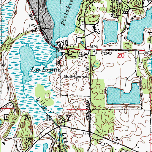 Topographic Map of Pistakee Golf Course, IL
