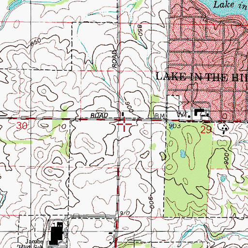 Topographic Map of River Pointe Shopping Center, IL