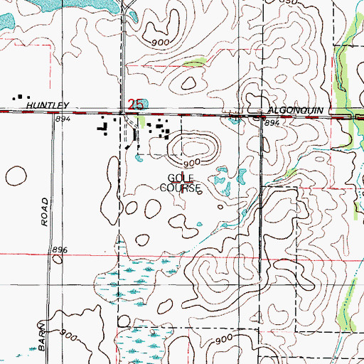 Topographic Map of Terrace Hill Golf Course, IL