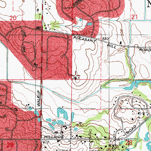 Topographic Map of Prairie Ridge High School, IL