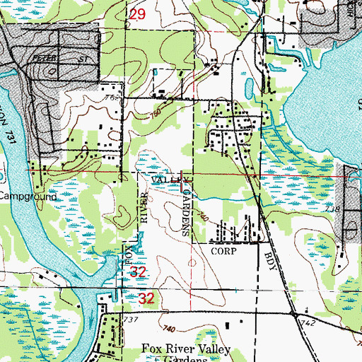 Topographic Map of Cotton Creek Marsh, IL