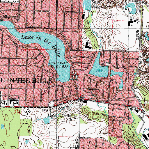 Topographic Map of Echo Hill Park, IL