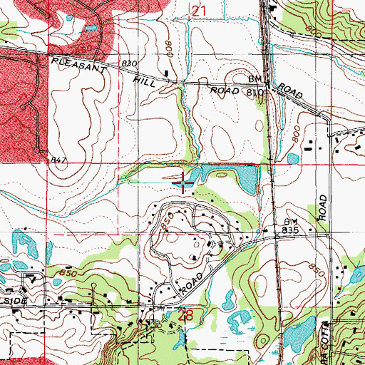 Topographic Map of Prairie Ridge Conservation Area, IL