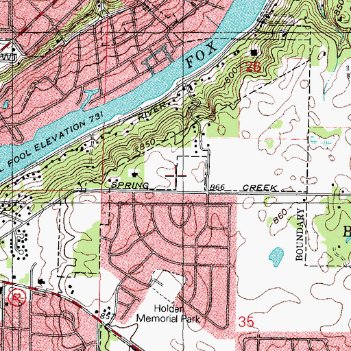 Topographic Map of Presidential Park, IL